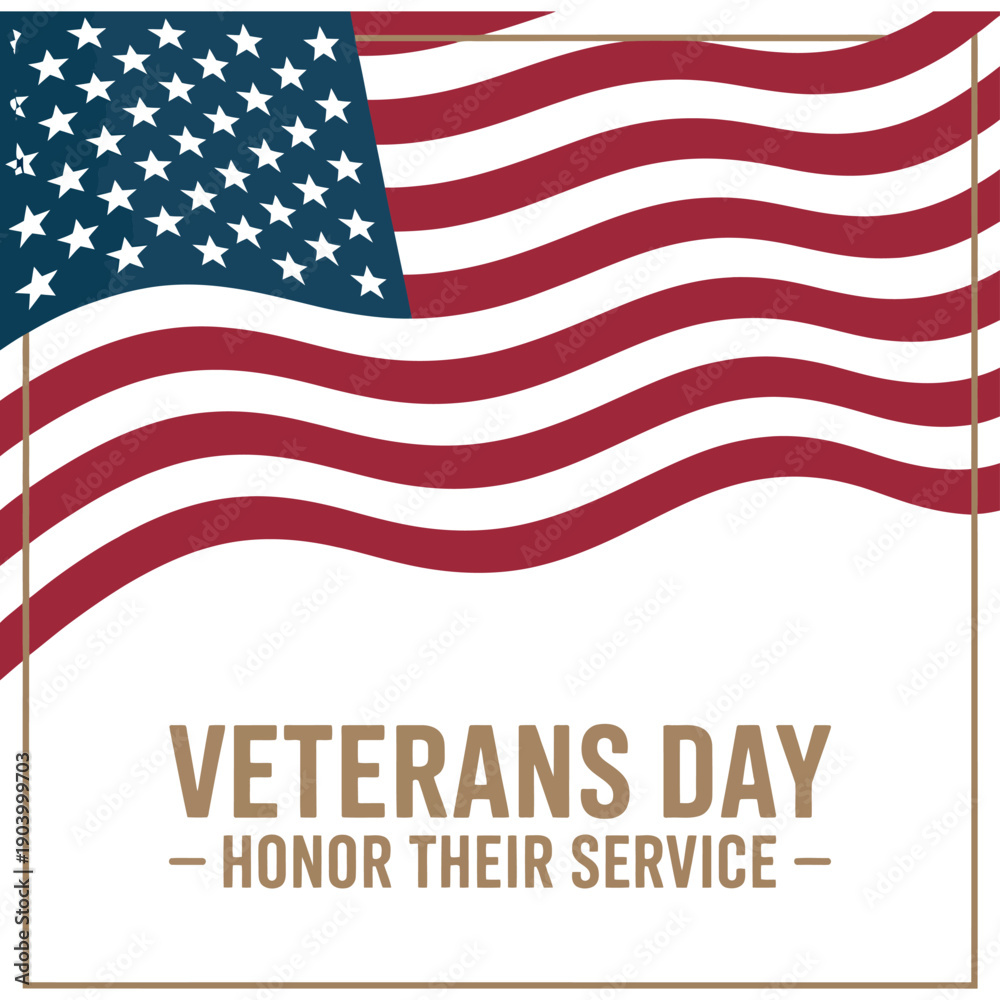 Fototapeta premium A patriotic American flag on Veterans Day