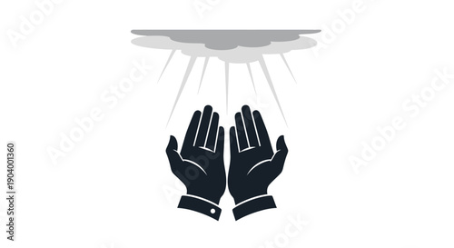 Black Work Gloves Hanging from Ceiling.