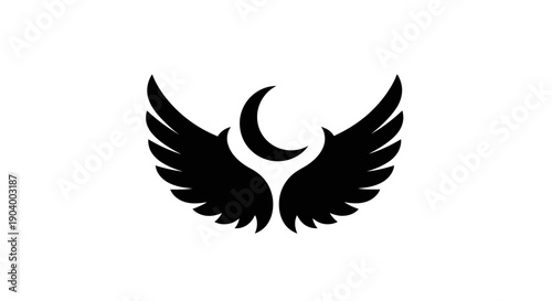 Black Wings with Crescent Moon Symbol.