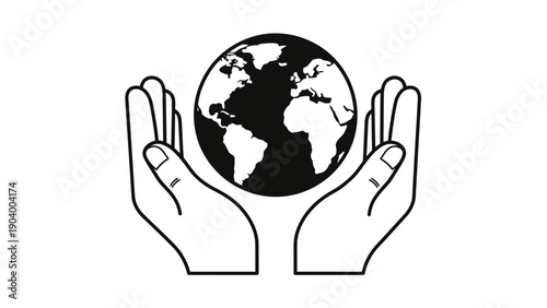 Hands holding the Earth globe.