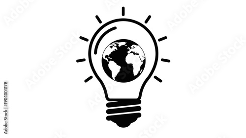 Light Bulb with Earth Inside.