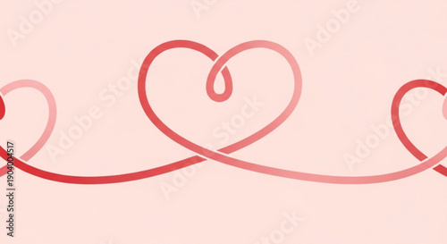 Interconnected hearts in gradient red hues for love and romance