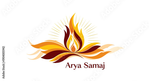 Maharishi Dayanand Saraswati Jayanti logo celebrating Indian Hindu culture and religion with Arya Samaj symbol.