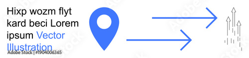 Free Download Navigation, business growth, location tracking, direction, progress, data analysis. Blue location pin with arrows pointing forward and upward lines. Navigation and business growth concept - GFXLoad