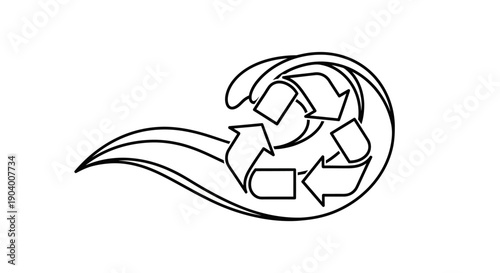 Recycling symbol made of arrows.