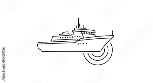 Large Luxury Yacht Boat Design.