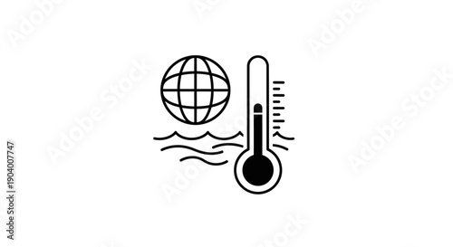 Global warming climate change icon.