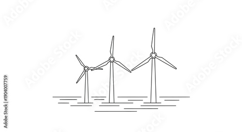 Wind turbines generating renewable energy.