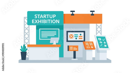 Startup exhibition booth display stand.