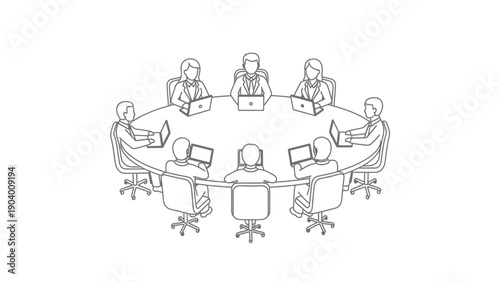 People sitting around a meeting table.