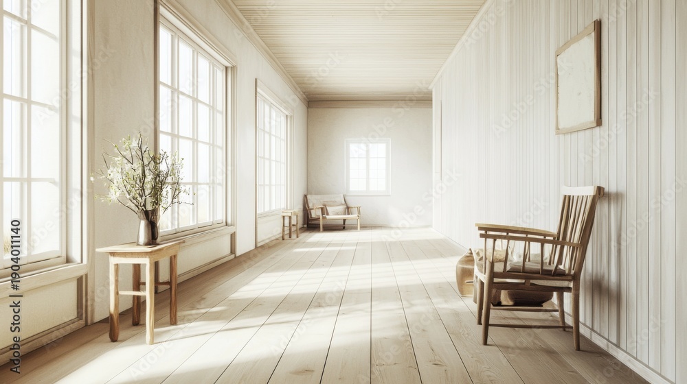 Fototapeta premium Bright and Airy Interior in Minimalist Style Design