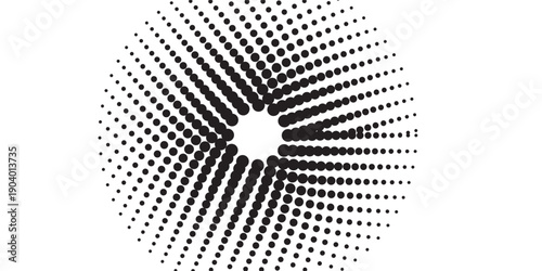 Dotted halftone gradient texture. Vanishing polka dot background. Repeating dots gradation pattern background. Black fading comic pop art overlay backdrop. Raster effect wallpaper. Vector halftone