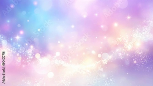 パステルカラーの星空 幻想的背景動画 ズームアウト