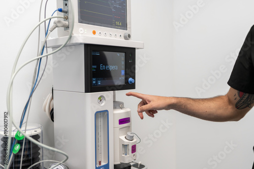 Wallpaper Mural Veterinarian using medical anesthesia machine in hospital Torontodigital.ca