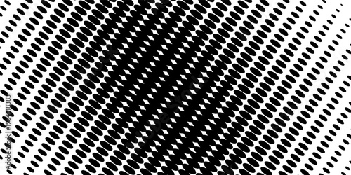 Dotted halftone gradient texture. Vanishing polka dot background. Repeating dots gradation pattern background. Black fading comic pop art overlay backdrop. Raster effect wallpaper. Vector halftone