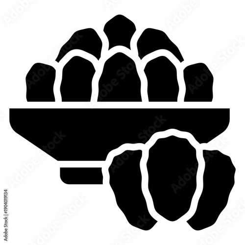 Dates Glyph Icon Mini Illustration, Use For Modern Concept, Print, Ui, Ux Kit, Web And App Development. Vector Related To Ramadan, Eid Al-Fitr, Eid Al-Adha And More