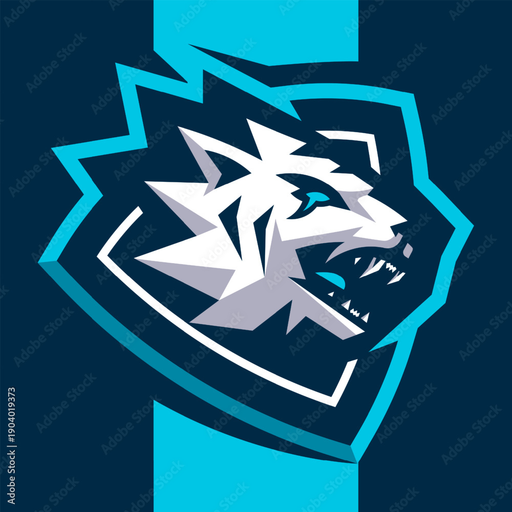 Fototapeta premium White tiger rampage mascot logo