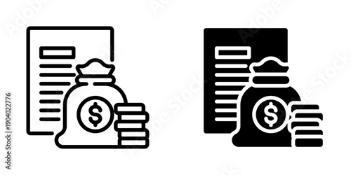 Budgeting Icon Element For Design Branding, Print, and Digital Media