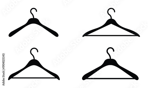 Hanger silhouette vector, simple and clean apparel symbol.
