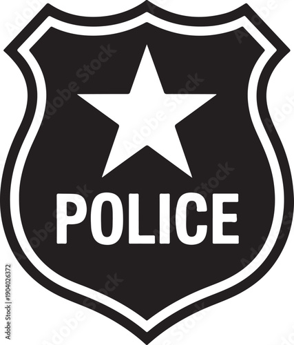 police badge shield star emblem vector illustration public safety icon