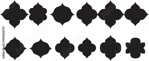 ornament motif collection black vector ornamental shape set