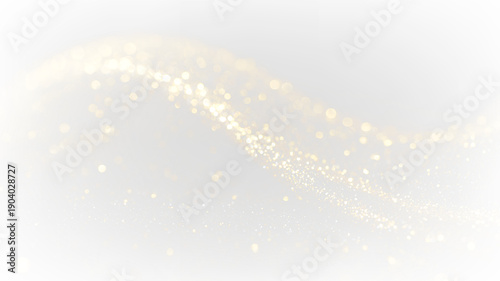 Принти на полотні Golden sparkles flow in a wave pattern over a transparent background during a fe