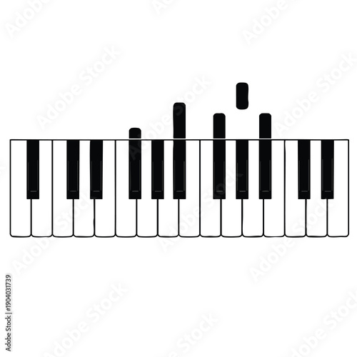 Piano Keys and Notes Illustration