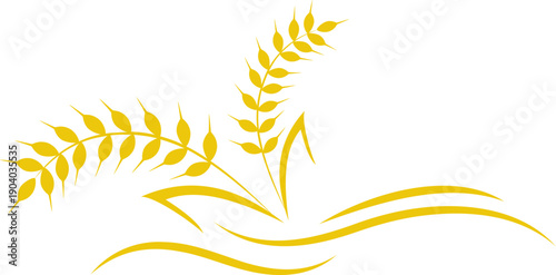 Golden wheat stalk illustration