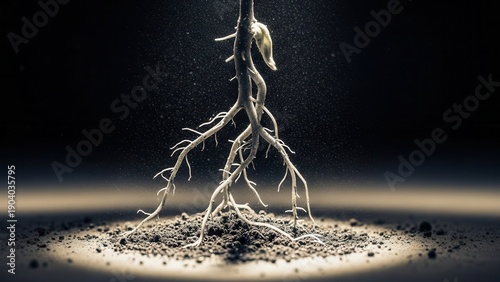 The Intricate Network Of Roots Emerging From Earth