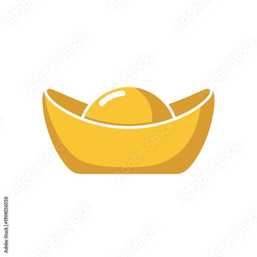 A stylized golden ingot, a symbol of wealth and prosperity in Chinese culture, often used during Lunar New Year celebrations