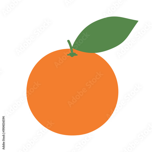 A vibrant, freshly picked orange with a green leaf, symbolizing natural goodness and healthy eating, perfect for food and drink related content