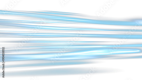 Fotografija Bright blue stripes move quickly across a transparent background creating a flow