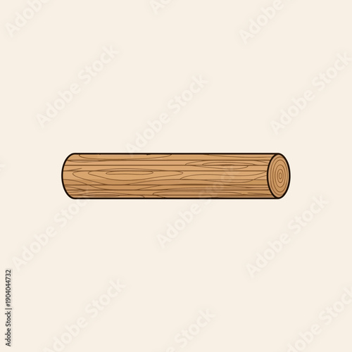 Wooden log, cylindrical shape, natural wood texture