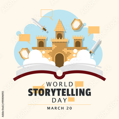 World Storytelling Day Poster. Stories about kingdoms