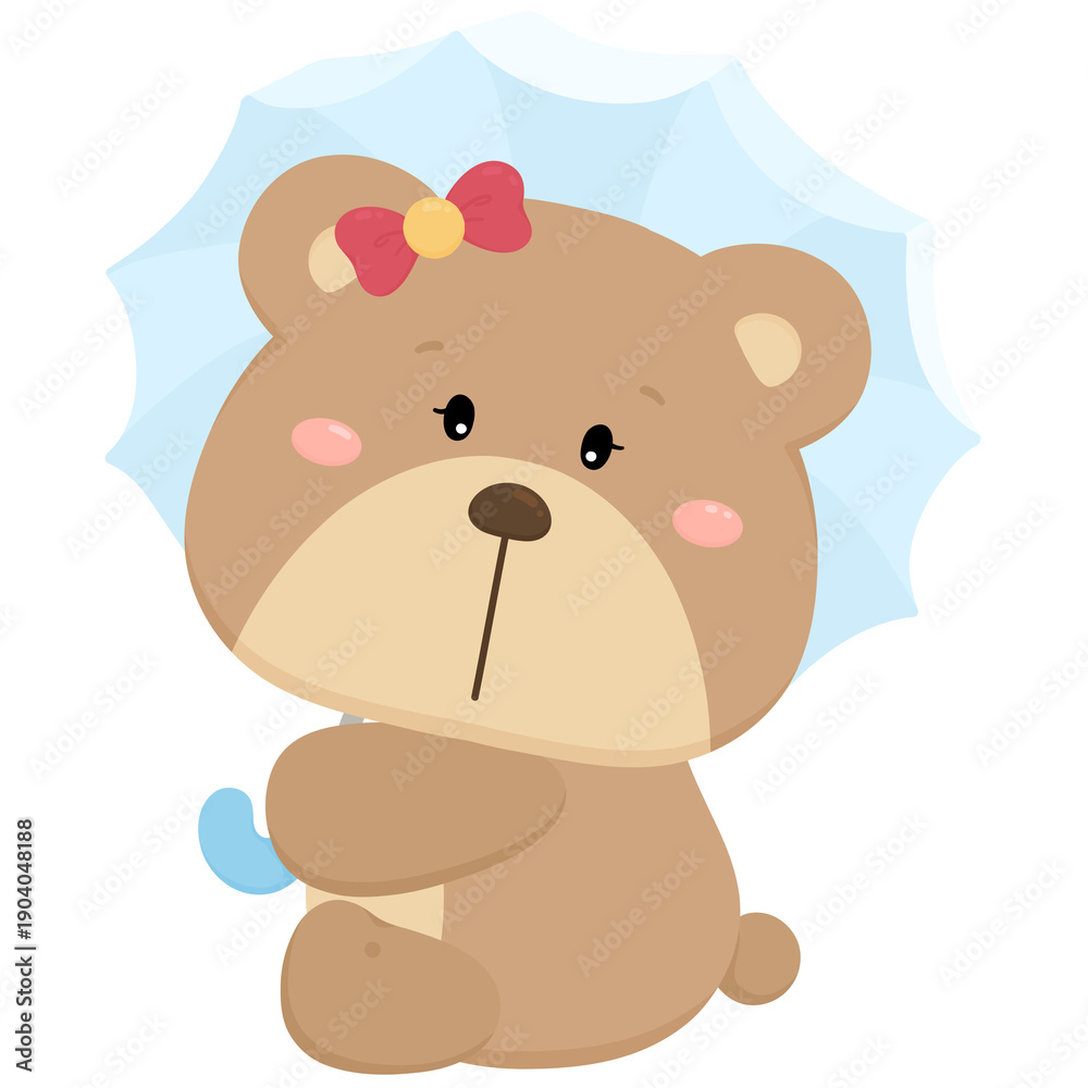 Fototapeta premium teddy bear with umbrella 