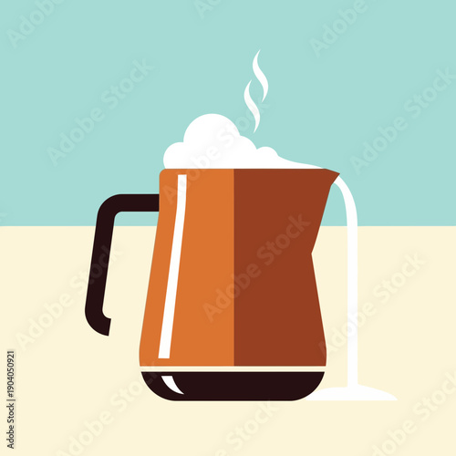 Steaming Milk Pitcher with Foam