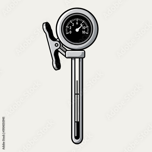 Vintage Tire Pressure Gauge with Clamp