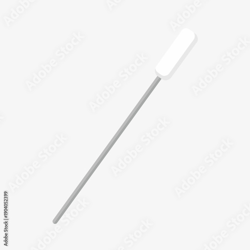 Medical swab with cotton tip on gray background