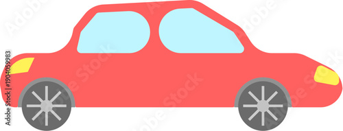 Modern Passenger Car Vector Illustration (Sedan, Automobile, Vehicle, Transportation)