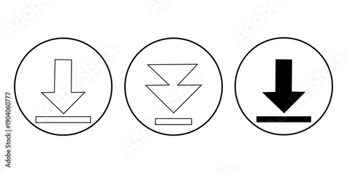 download icon vector illustration on white background. white download icon. icon set.