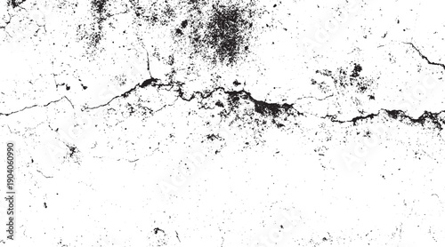 Texture grunge black or white of grunge cracks dust and scratches concrete distress old wall texture vector grain dot overlay texture for your design, scratched grunge urban background texture, dust