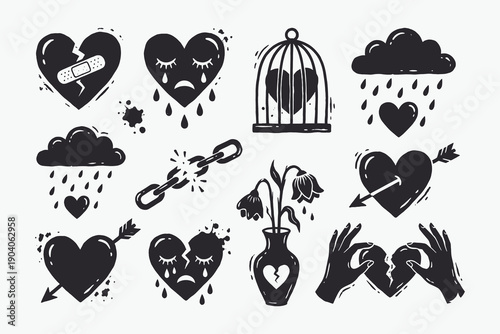 Vintage Hand Drawn Cocktail Collection: Set of Six Iconic Alcoholic Beverage Illustrations