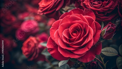 Macro Close-Up of Red Rose Petals with Velvety Texture