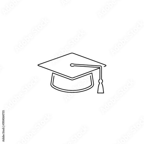 Graduation cap with tassel on a white background representing academic achievement