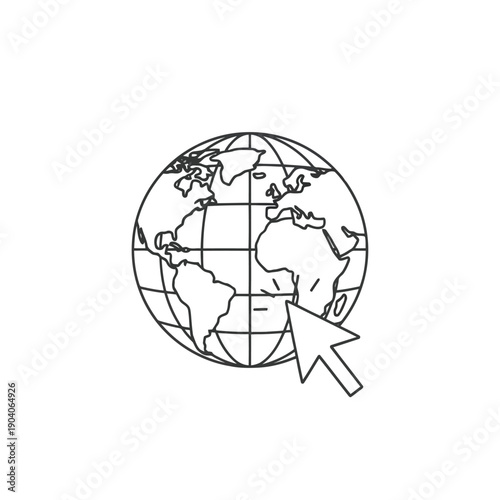 Illustration of a globe with an arrow pointing to africa.