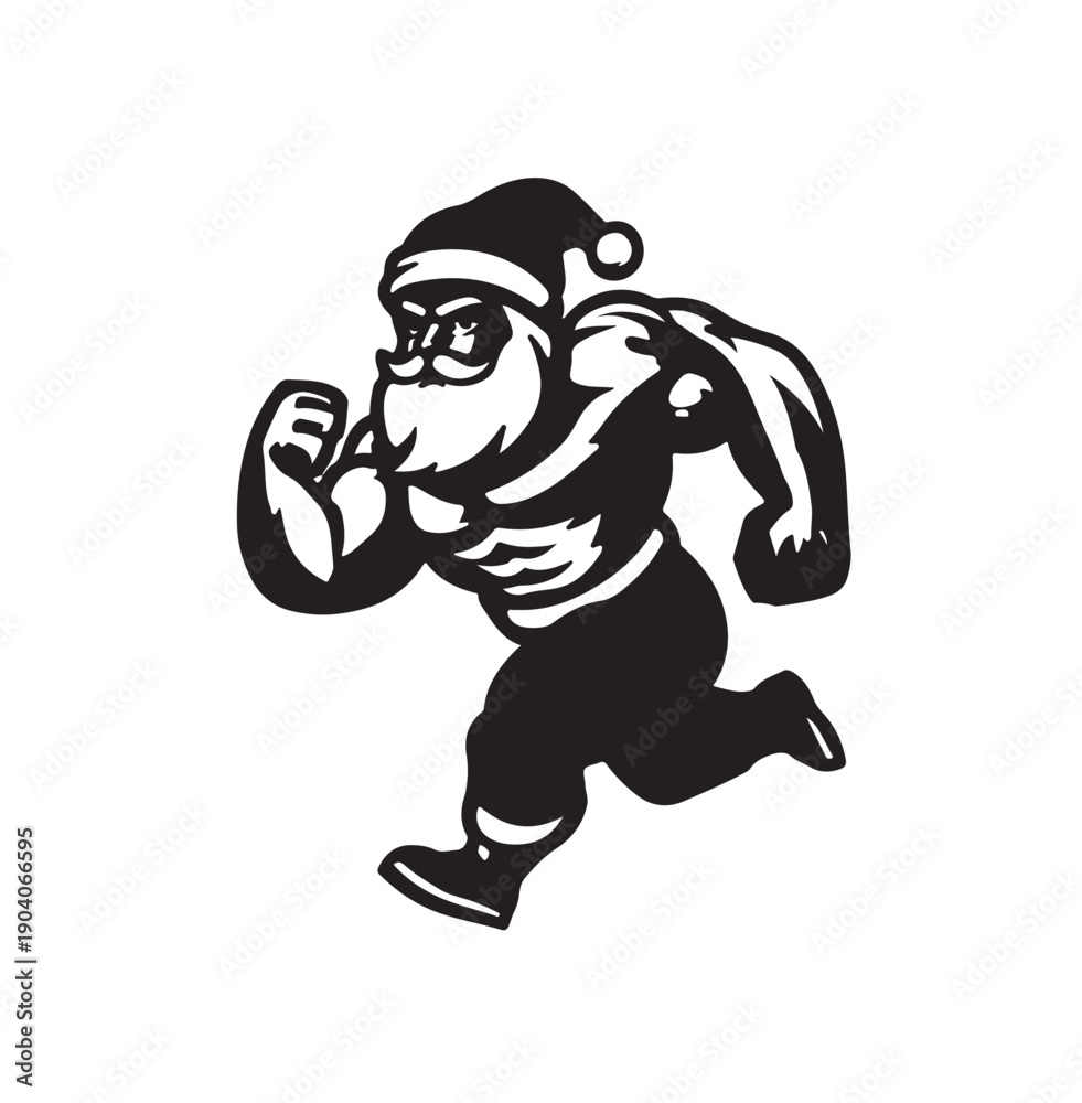 Fototapeta premium muscular santa logo,