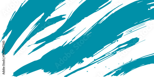 Abstract watercolor blue background with brush strokes featuring a seamless vector pattern of bird silhouettes and feather art illustrations for a light ink texture wallpaper design