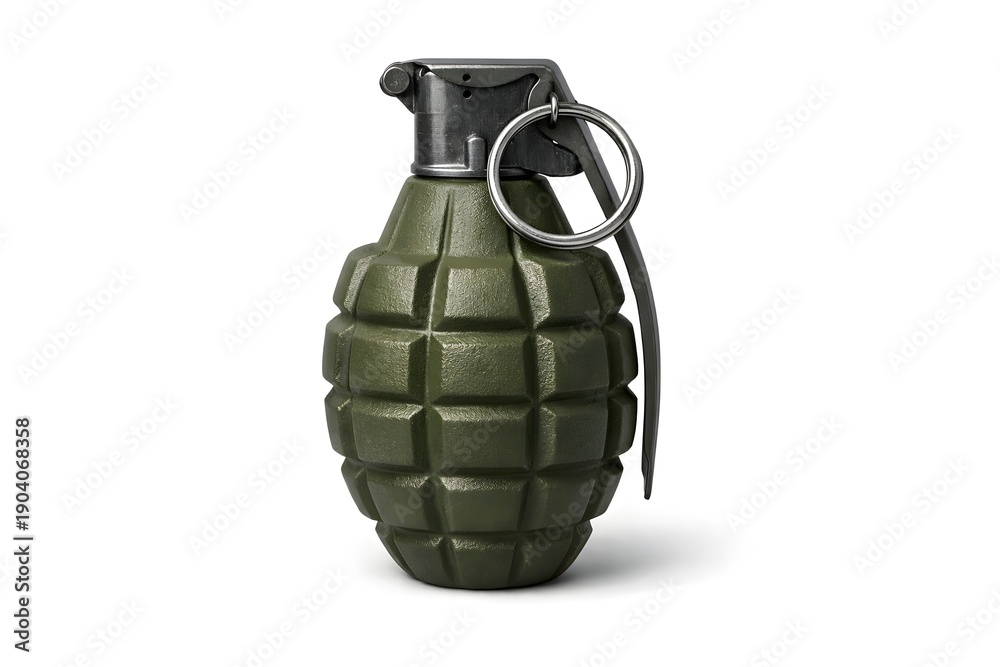 Fototapeta premium Classic Fragmentation Hand Grenade Isolated on White Background