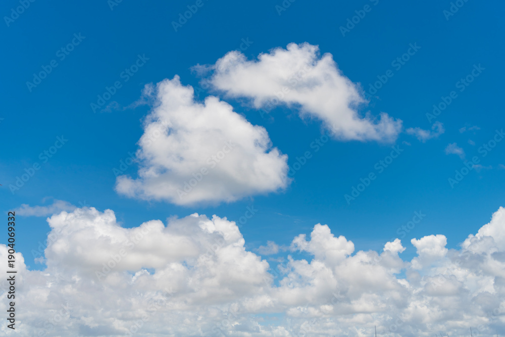 Fototapeta premium Sky and cloud formation. Weather cloudscape. Sky filled with cloud. Overcast scene. Cloudy sky view. Cloud drifting. Cloudy atmospheric backdrop. Morning sky with cloud. Bright clouds