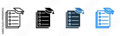 Bild auf Leinwand Course List icon multiple style